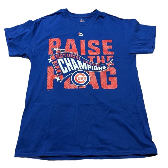 Chicago Cubs 2016 Majestic National League Champions Tee Size Medium Baseball - Picture 1 of 6